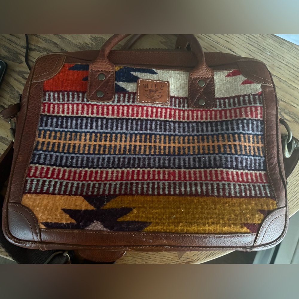Will leather briefcase with laptop sleeve